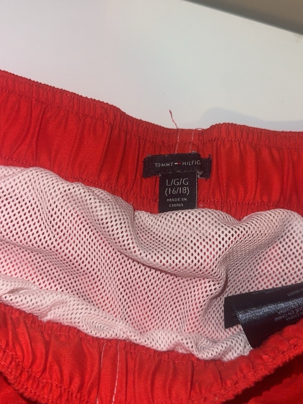 Tommy Hilfiger Red Mesh-Lined Swim Shorts